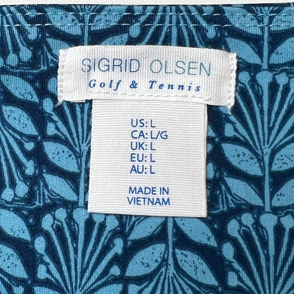 Sigrid Olsen Skort Skirt Box Pleat Blue Sz Large UPF Golf Tennis Pickleball NWT - Picture 6 of 10